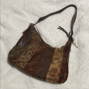 Genuine Fossil Carpet Bag Style Purse